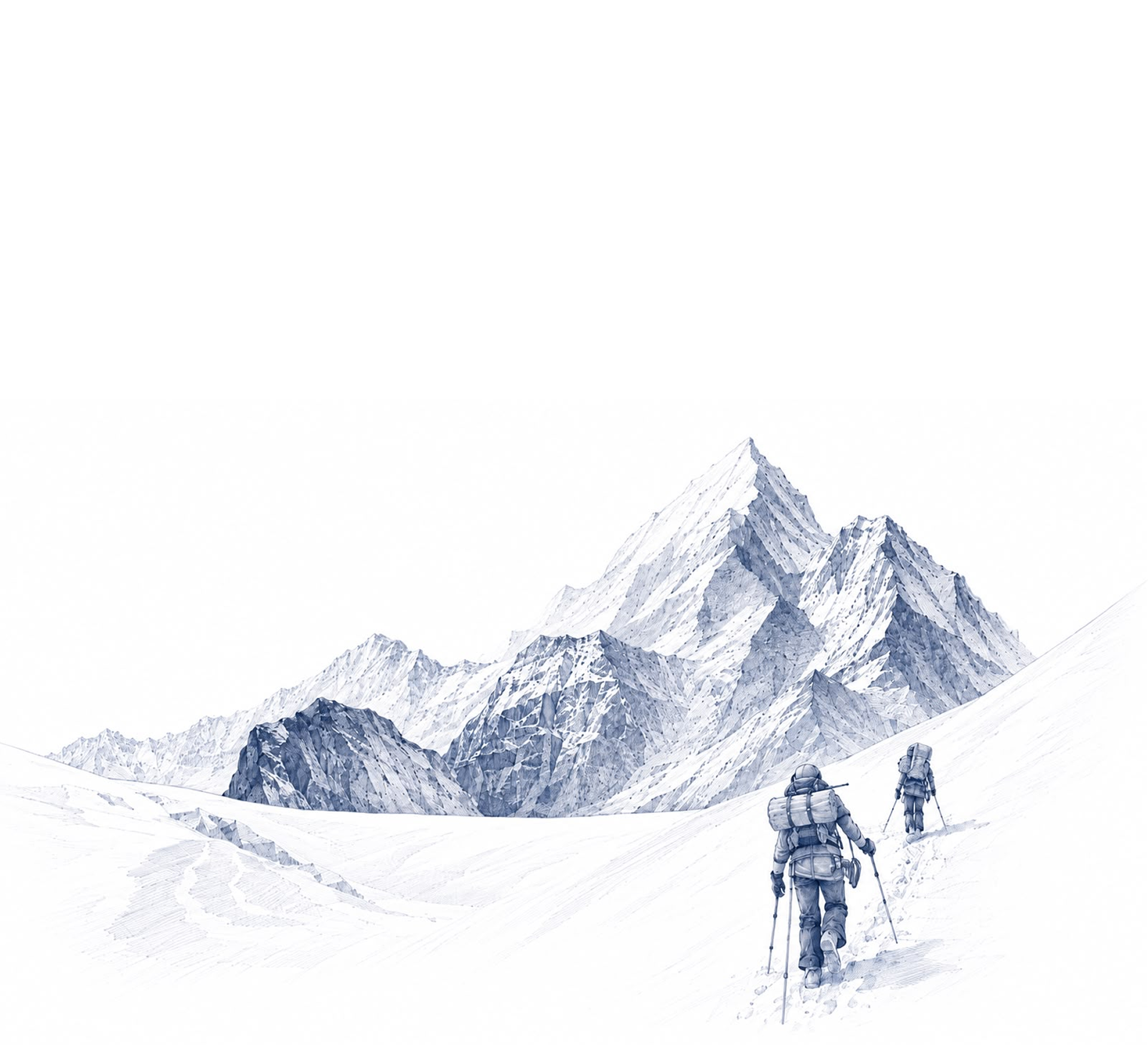 Climbers ascending Mount Everest