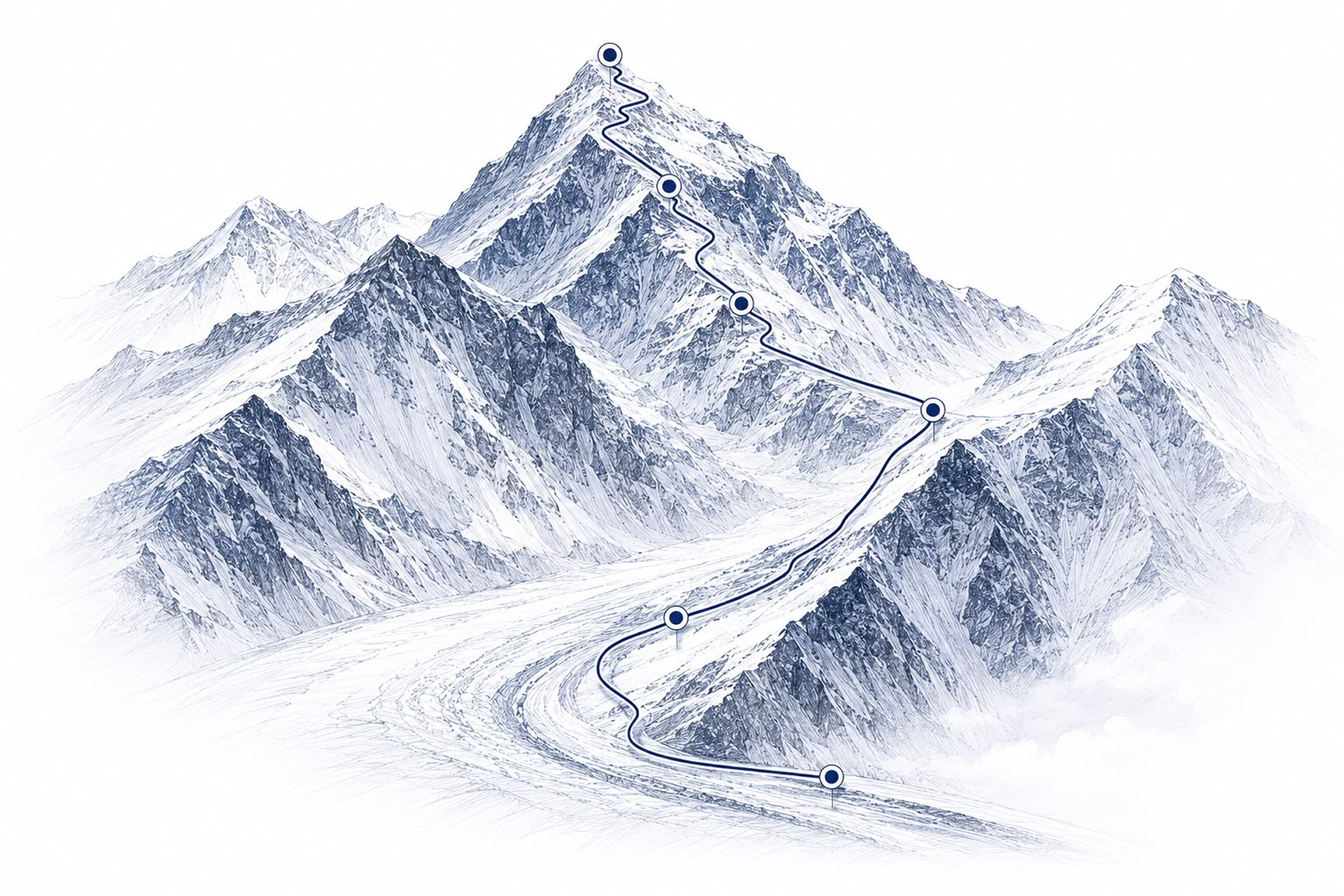 Mountain climbing trail